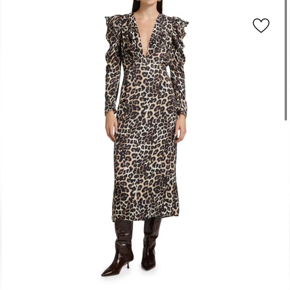 NWT Farm Rio Leopard V-Neck Midi-Dress